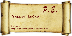 Propper Emőke névjegykártya